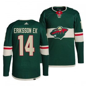 Minnesota Wild Hockeydrakt Joel Eriksson EK 14 Grønn Adidas Authentic - Herre